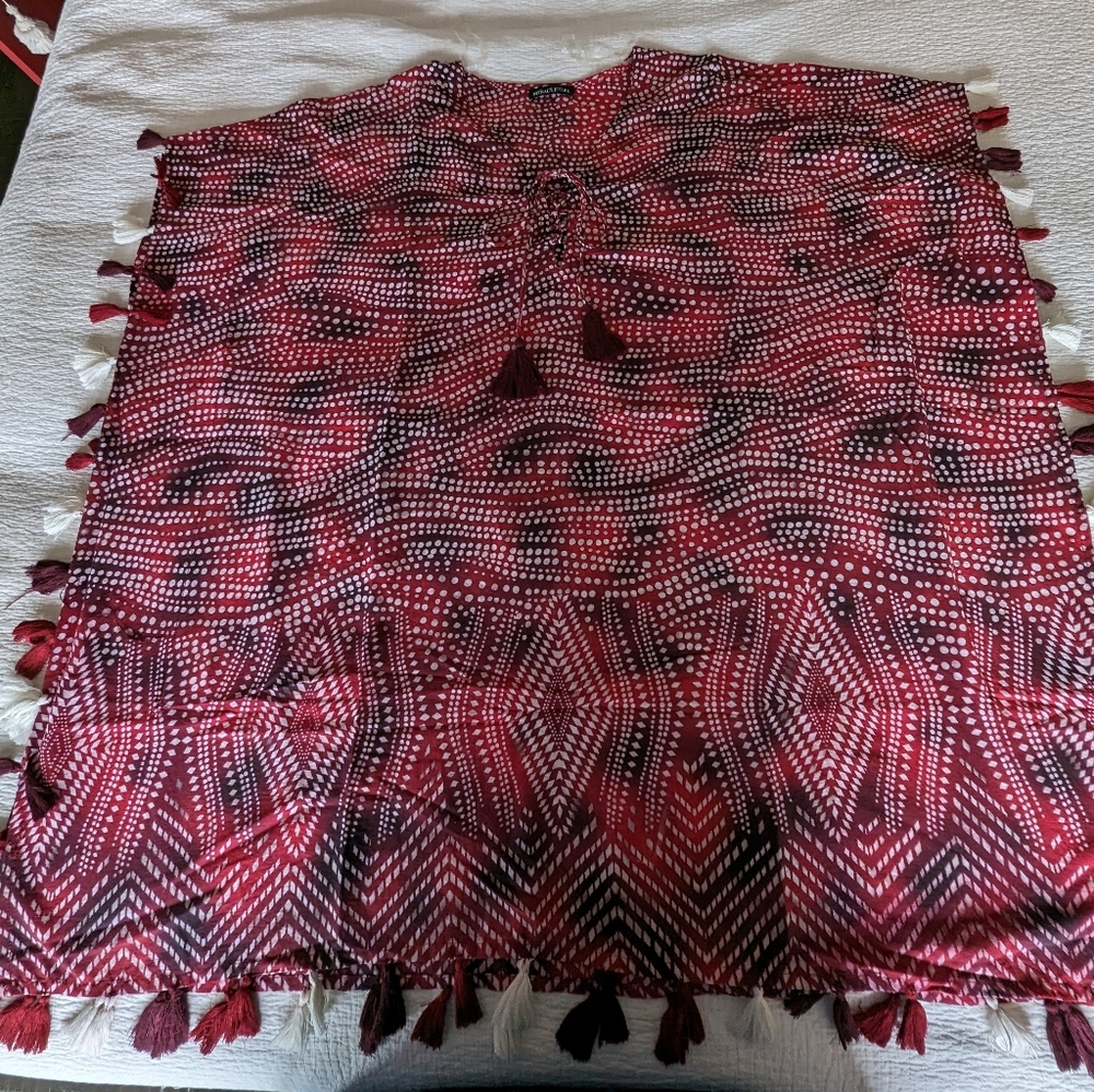 Miraclesuit Red and White Swim Coverup